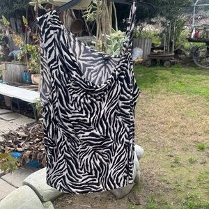 Torrid Black and White Zebra Print Camisole